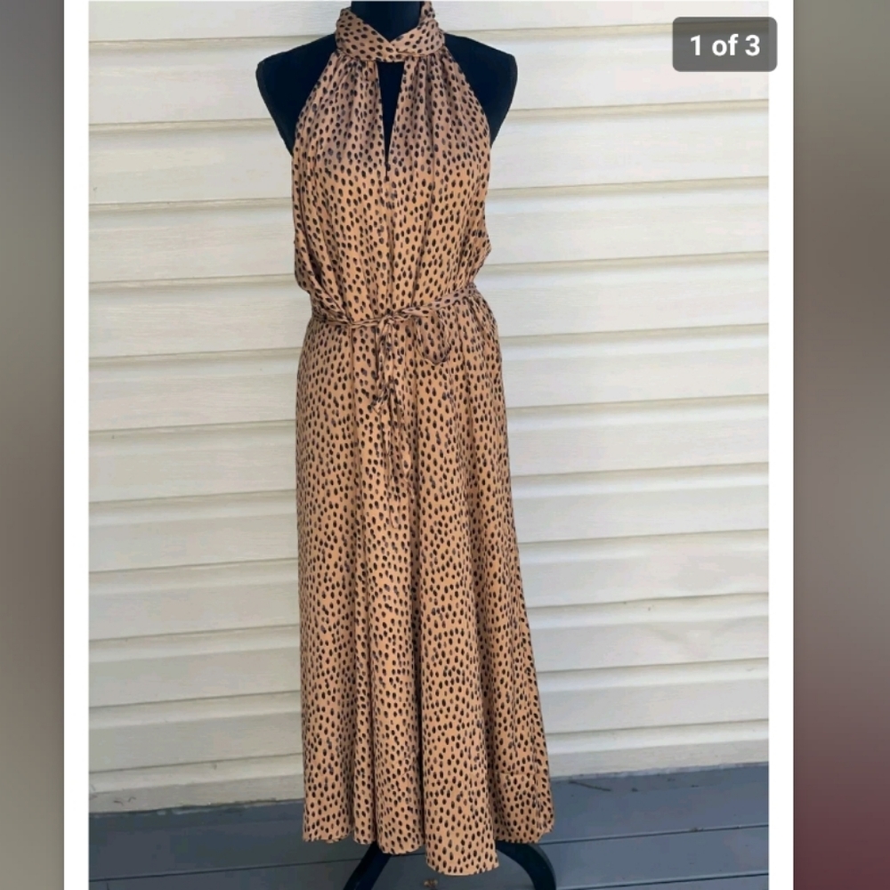 NEW Banana Republic Midi Leopard Print Cocktail Dress, size XL Beautiful!